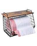 Extra Large Trash Bag Holder Under Sink, Wall Mounted Garbage Bag Dispenser Roll Holder for 13/33 Gallon Trash Bags, Kitchen/Pantry/Laundry Room Organization Basket Storage Bin, Tool-Free Assembly