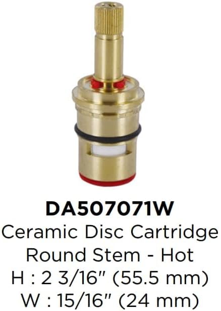 Miniatura 5 de Gerber DA507071W Cartucho de disco de cerámica vástago redondo - caliente