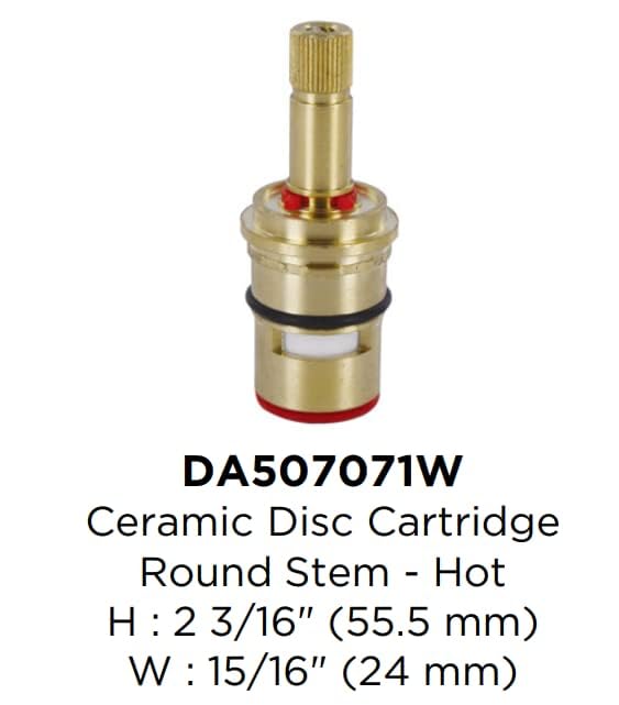 Gerber DA507071W Ceramic Disc Cartridge Round Stem - Hot - image 5