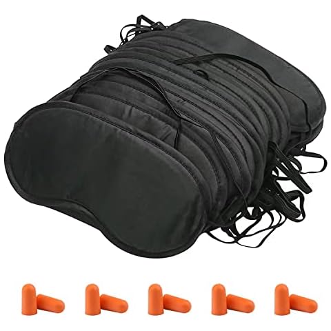 Notherss Antifaz para Dormir 20 Piezas Máscara de Ojos con Correa Ajustable y Tapones para los oídos Cover