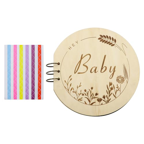 Tiardey Baby Shower Sign in Guest Book Wood Guestbook Keepsake Gift for New Parents, As