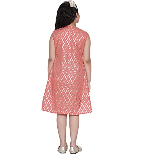 Image of Bitiya By Bhama Baby-Girl's Cotton Blend Fit and Flare Midi Casual Dress