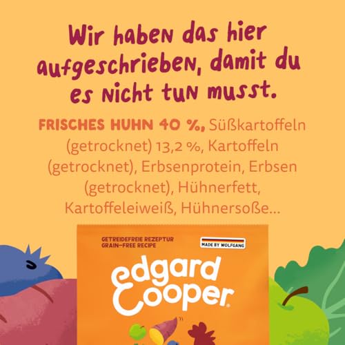 Edgard & Cooper Hundefutter trocken Getreidefrei für Medium Adult Hunde (7kg), frisches Huhn, ausgewogene Ballaststoffe für die Darmgesundheit, mit Apfel, Süßkartoffel und Grünkohl, nie Fleischmehl