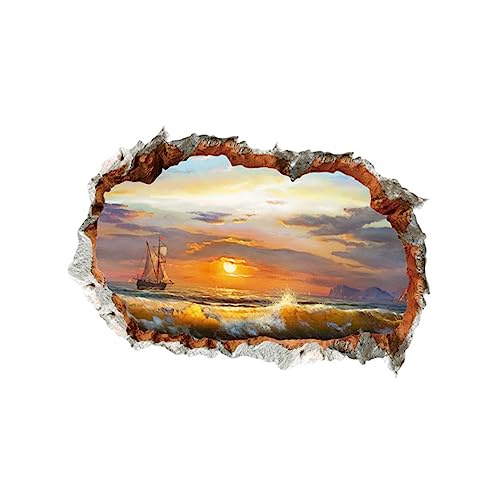 Gadpiparty Adesivo Murale Scenografia Oceanica Tappezzeria Decorativa Per Muri Finestre e Superfici Lisce Facile Applicazione e Rimozione Senza Residui Decorazione Chic Per Ambienti Interni