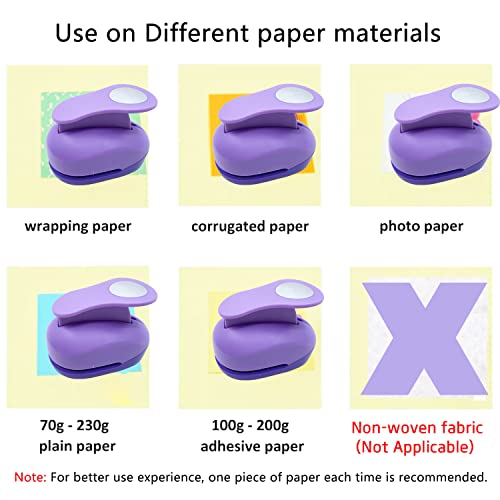 Circle Punch Paper Hole Puncher Set - Purple 5Pcs Round Paper Punches, Handmade Scrapbook Puncher For Paper Craft, Hole Punches For Cardstock,Gift Wrapping,Greeting Cards (2In/1.5In/1In/0.6In/0.3In) #TOP5