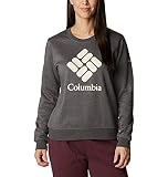 Cómodos puños y dobladillo. Columbia Graphic Crew Tripulación Gráfica Trek, Carbón Jaspeado/Gema apilada, Large-10X-Large para Mujer