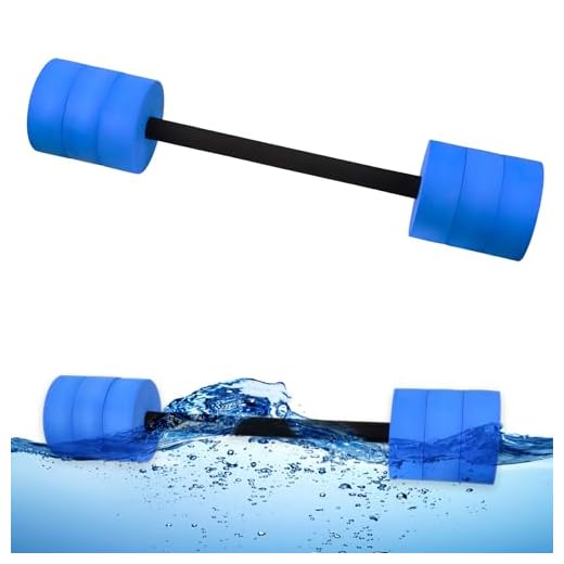 Hikeen Aquatic Exercise Dumbbells Water Dumbbell Pool Resistance Aquatic Fitness Barbells High-Density EVA Foam Pool Weights Dumbbells, for Water Aerobics Weight Loss (1 Blue Long barbell)