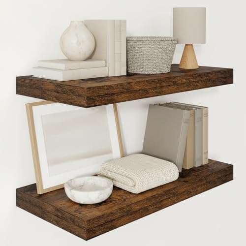 Vivelove 12" Deep Floating Shelves Over Toilet, 24" Wall Shelves