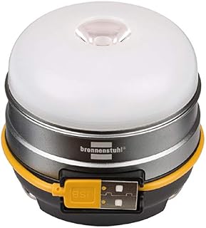 Brennenstuhl Lampa OLI 0300 A (lampa kempingowa na zewnatrz 350lm / lampa kempingowa z czasem swiecenia do 70h, lampa kempingowa z USB-Powerbank, dodatkowa funkcja SOS i migania)