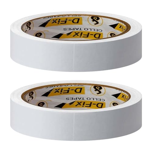 Image of D-fix Double Side Tissue Tape - 50 Meters in Length - 24mm / 1 inch Width - 2 Roll Per Pack - Easy Tear for Double Sided Adhesive Use, Best for Arts, Crafts, Photography, Scrapbooking