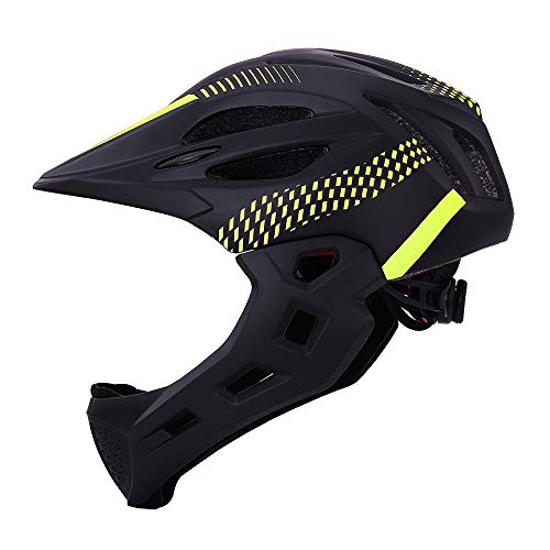 SDKUing Casque de vélo Enfant Casque de Intégral Casque Complet de BMX 43-54cm Anti-Choc Ajustable Amovible