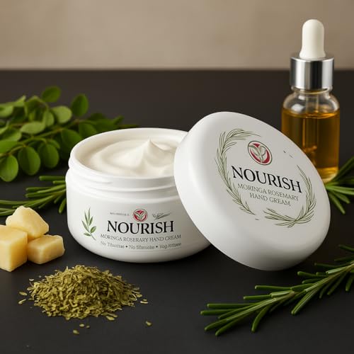 Nourish Moringa Rosemary Hair Cream for Dry Damaged Frizz Hair | Anti-Frizz Smoothening & Nourishment | 100% Natural Vegan Paraben Sulphate Free | 100g