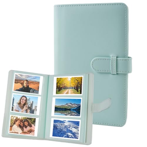Mini Álbum de Fotos 108 Bolsillos para Película de 3 Pulgadas, Mint Green Album Fotos Instax Mini 12, Album Instax Mini, para Fujifilm Instax Mini 12/90/11/9/8, Polaroid Instantáneas Fotos, Kpop