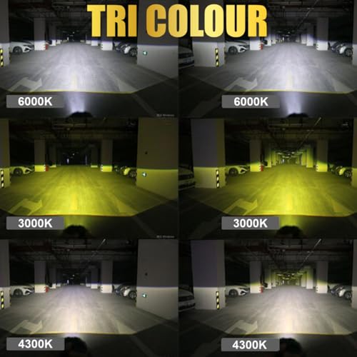 Image of Audio Wheels H1 LED Headlight Tri Colour, Single Beam 120W (15000LM) | 6000K /4300K /3000K | Waterproof | IP68 | Plug & Play Car Headlamp 12V /24V with Advanced Cooling | 2 Years Warranty