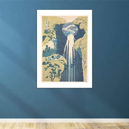 Affiche Katsushika Hokusai Amida Falls encadrée format XL Spiffing Prints - 4