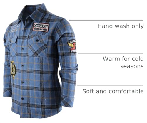 Image of SCREENSHOT Shacket 3202 Mens Casual Plaid Flannel Shacket Shirt Jacket Button Down Long Sleeve