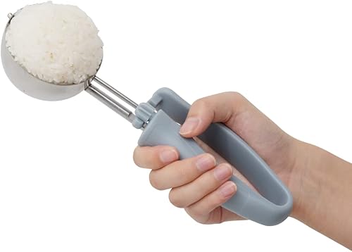 Restaurantware Comfy Grip - Cuchara para porciones de acero inoxidable #10 de 3.75 onzas, con mango ambidiestro marfil, caja de 1 unidad