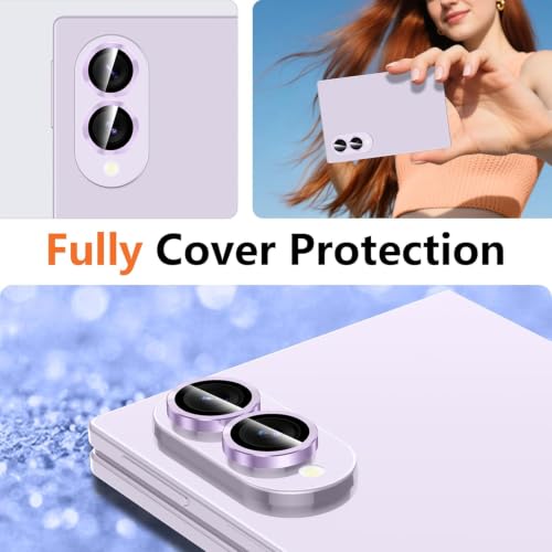 Image of CLITZ Compatible with Samsung Galaxy Z Fold 8 Camera Lens Protector 9H Hardness Tempered Glass, Ultra HD Clear, Scratchproof, Anti-Shatter, Bubble-Free, Case Friendly Camera Lens Guard Purple