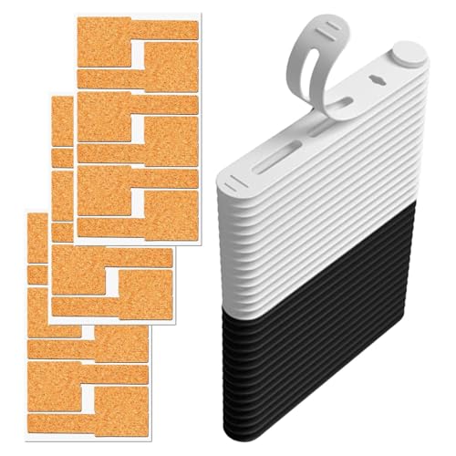 Bridas de Silicona - Organizadores Multiusos, Reutilizables con Etiquetas, 20 Bridas de Silicona con 18 Etiquetas de Cuerda Multicolor Escriturables | Auriculares, Cables de Carga,