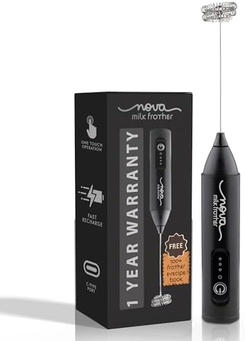 Coffee Frother Electric Rechargeable Coffee Maker Machine for Home Electric Coffee Frother Machine & Milk Whisker with Dual Spring Tech GetSetNova | 1 Year Warranty | Free Recipe Book (Frother)