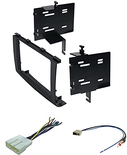 ASC Audio Car Stereo Radio Install Dash Kit, Wire Harness, and Antenna Adapter for Double Din Aftermarket Radio, Black, Physical Controls, SUV, 1 Pack