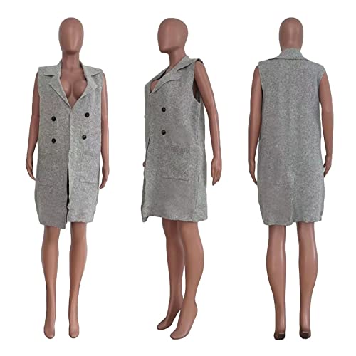 Image of Women's Casual Sleeveless Long Sweater Vest Open Front Cardigan Waistcoat