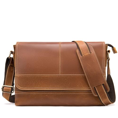 Sac messager rétro en cuir hommes sac bandoulière grande capacité travail vintage