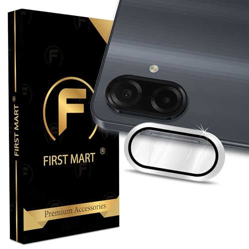 Image of FIRST MART Silver Camera Ring Guard Protector for Samsung Galaxy F70e, Samsung M07 and A07 | Tempered Glass with Metal Alloy Rings, HD Clear, Scratch Resistant, Case-Friendly | Pack of 1