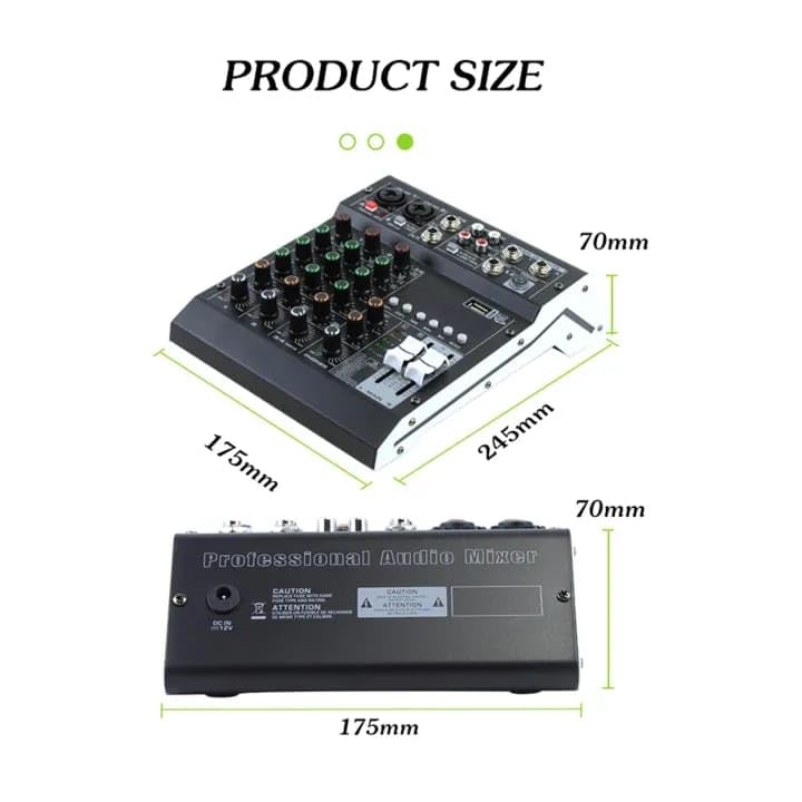 kh Audio Mixer 4 Channel for Stage Live Studio Stereo Recording DJ Stage Professional Audio Mixer Sound Board Console System Interface 4 Channel 48V Phantom Power (4 Channel DSP) - Image 6 thumbnail