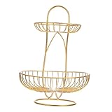 Ciieeo Obsttablett Aus Eisen Obsthalter Doppel-schicht Obstteller Obstablagetablett Obsttablett Für Hausdekoration Und Veranstaltungsausstattung