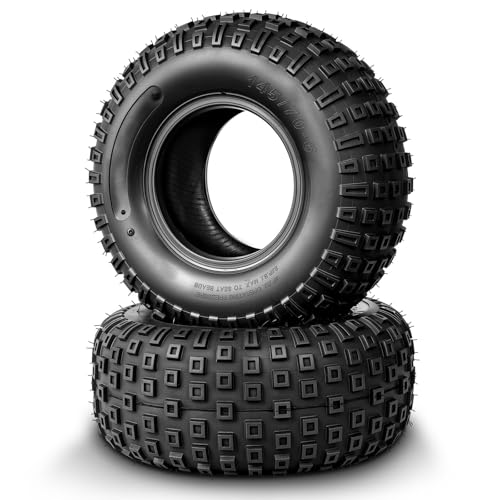Set of 2 All-Terrain 145 70-6 145/70-6 Knobby Tires for Go kart Mini Bike, 6PR, Load Capacity: 165 lbs, Tubeless