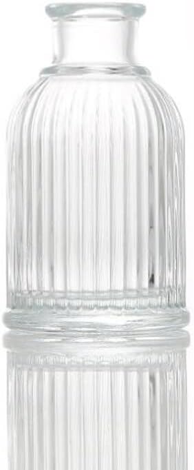 100ml/3.4oz Empty Clear Glass Diffuser Bottles Round Aromatherapy Diffusers Jar for DIY Replacement Reed Sticks Holder Sets Essential Oils Crafts Decor