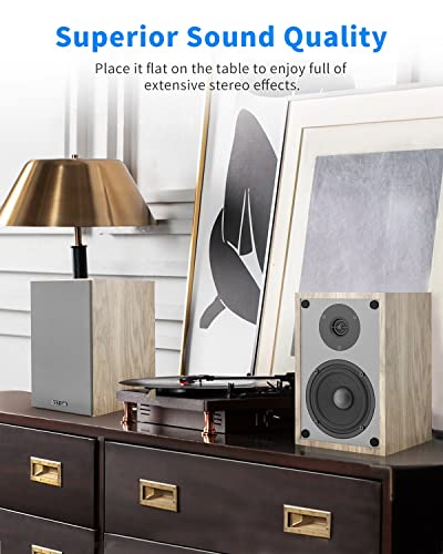 Bestisan Bookshelf Bluetooth Speakers, Powered 2.0 Stereo 50W Home Audio Bookshelf Stereo Speakers For Turntables, Record Player, Desktop, Tv, Rca Input, Wooden Enclosure, Pair #TOP3