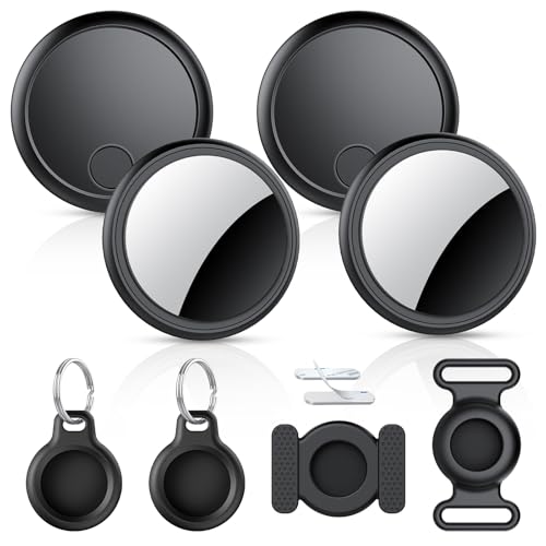 Image of Air Tracker Tags-4 Pack for Apple Find My (iOS Only), Bluetooth Tracker Tags for Keys Wallet Luggage Backpack, Smart Tag for iPhone iPad, 100dB Alerts, 2-Year Battery, IP68 Waterproof, with Holder