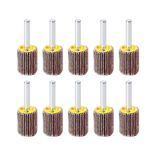 HUHAO 10 PCS Flap Wheel Sander Set, 80 Grit Sanding Wheels, 20 * 6 mm