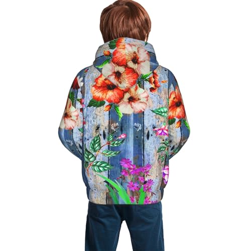 Flowers Boy, Girls Sports Shirt Youth Pullover Fashion Hooded Sweatshirt2