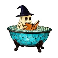 Halloween Ghost Bubble Bath Lamp, Cute Bathtub Ghost USB Night Lights for Bathroom Halloween Decor, Spooky Season Reading Books Nightlight (1 PC)