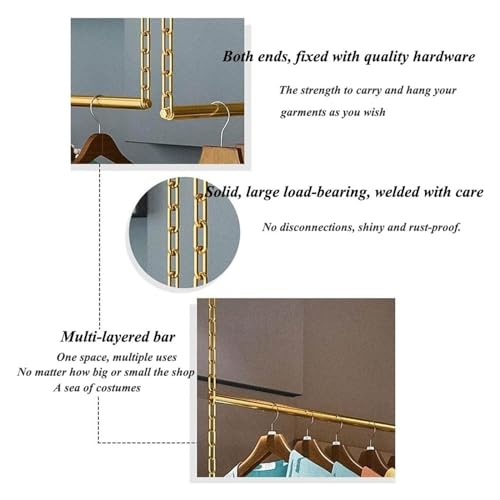Support à vêtements réglable au plafond pour dressing moderne et salon de mariage - 7