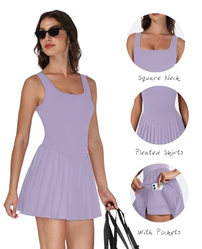 Image of NIASHOT Athletic Dress for Women with Shorts Sleeveless Womens Golf Dress