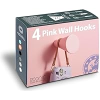 nidoshu Pink Coat Hooks Wall Mounted – Set of 4 – Rounded Edges, Child-Friendly – Playful & Chic to Spark Joy and Creativity in Girls