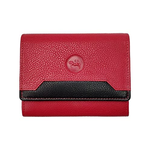 Porte-monnaie multi couleur cuir rouge H/F avec motif cheval G.Z