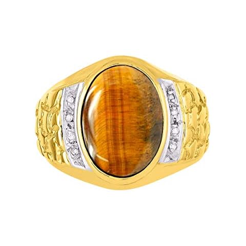 Anillo RYLOS Nugget con Diamantes en Plata Chapada en Oro Amarillo Cover