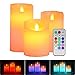 ALED LIGHT Velas de LED sin Llama, Pack de 3 Blanco Cálido más Multicolores Velas Electricas de Cera Reales con Mando a Distancia y Temporizador Velas Decorativas de Pilas para Decoración, Bodas