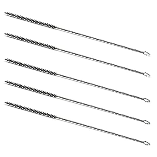 Image of Utoolmart Steel Wire Cleaning Brush, Spiral Power Tube Brush, Steel Wire Tube Brush Cleaning Tool, Tube Bottle Brush, 0.2-inch Diameter 12-inch Length, 5pcs