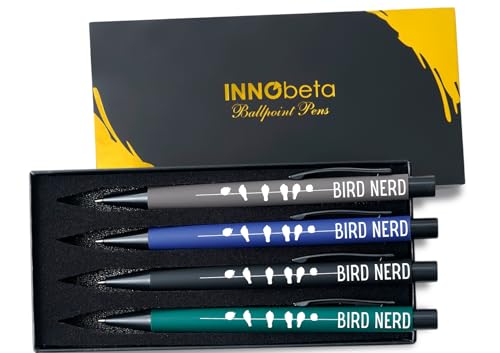 InnoBeta Regalos de observación de aves para amantes de las aves, juego de 4 bolígrafos, idea de regalo para mujeres en cumpleaños y Navidad
