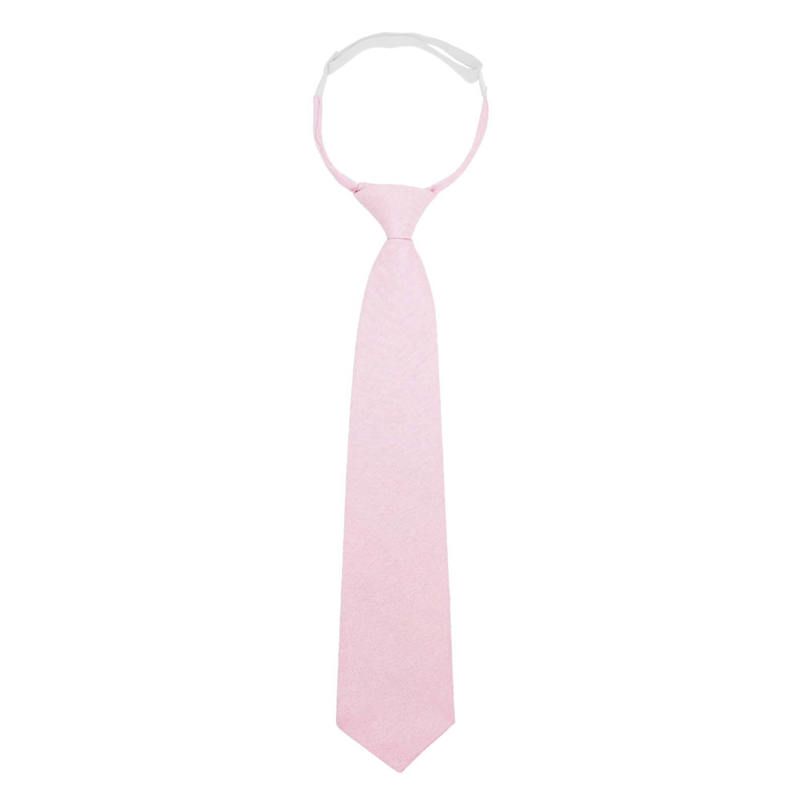 Mantieqingway Boys Tie Adjustable Pre-tied Cotton Kids Ties Solid Color Neckties for School Uniforms Party Graduation Wedding (1pcs-pink)