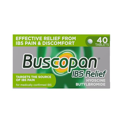 Buscopan Targets the Source of Belly Pain Cramps & Discomfort Starts to work in 15 minutes 40 Tablets Relief from Stomach Pain Cramps & Discomfort