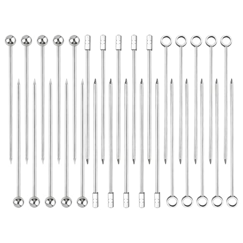 Miniatura 7 de 30 Piezas Palillos De Cóctel De Acero Inoxidable, Brochetas De Bebidas De Metal, Pinchos Reutilizables Para Frutas, Palillos De Martini Para Cócteles, Fiestas, Bbqs Y Eventos, 11 Cm