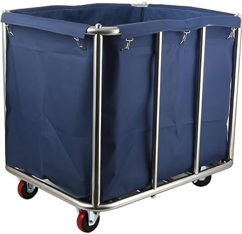 Laundry TrolleyLarge Laundry Cart with Wheels, Rolling Laundry Basket ...