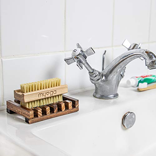 Myga RY1280 Houten nagelborstel met natuurlijke haren - Dubbelzijdige schrobborstel voor het reinigen van nagels… - Afbeelding 6